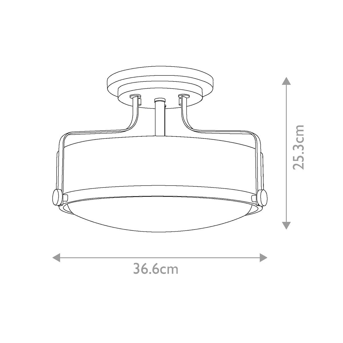 Harper 3 Light Small/Large Semi-Flush - In Various Finishes - Image 20