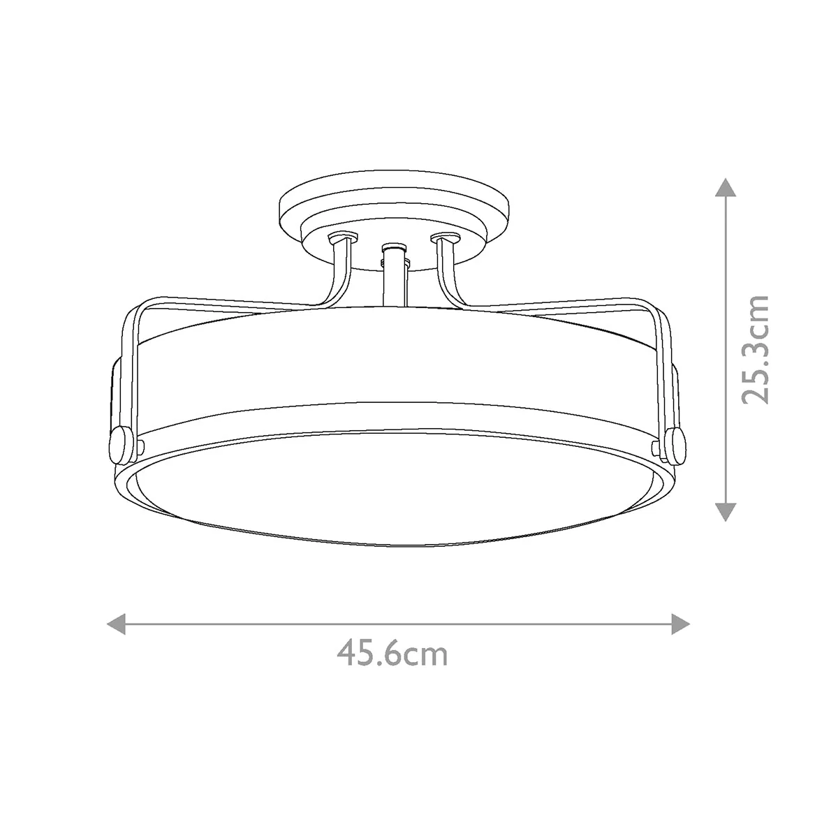 Harper 3 Light Small/Large Semi-Flush - In Various Finishes - Image 30