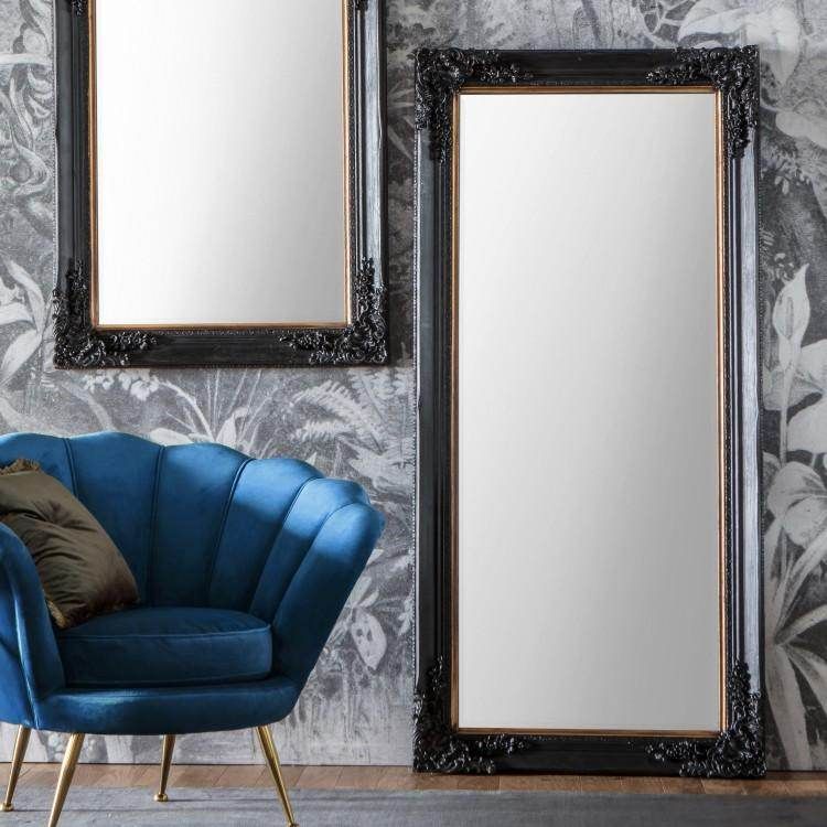 Harrelson Leaner Mirror Antique Black W610 x D70 x H1480mm - Image 2