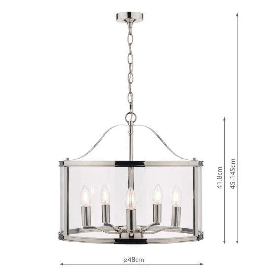 Harrington 3/5 Light Pendant Matt Black and Glass - Image 11