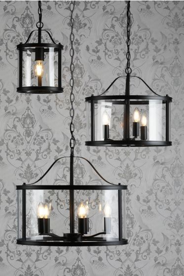 Harrington 3/5 Light Pendant Matt Black and Glass - Image 22
