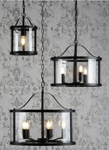 Harrington 3/5 Light Pendant Matt Black and Glass - Image 24