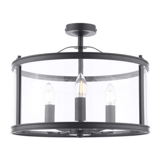 Harrington 3/5 Light Pendant Matt Black and Glass - Image 27
