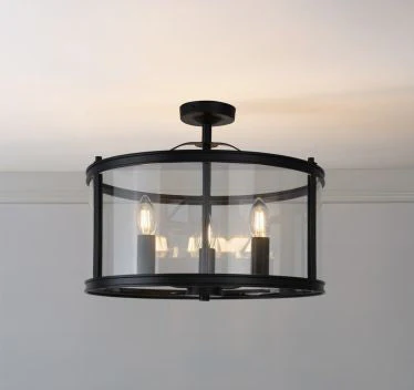 Harrington 3/5 Light Pendant Matt Black and Glass - Image 28