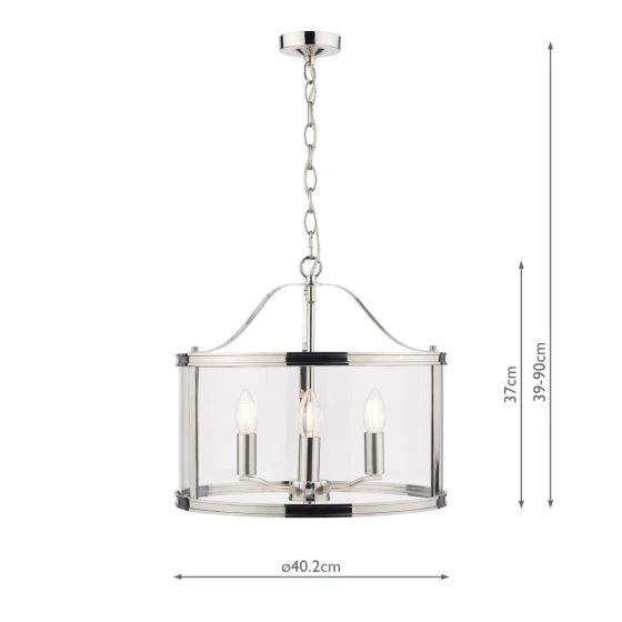 Harrington 3/5 Light Pendant Matt Black and Glass - Image 9