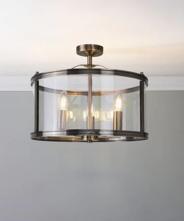 Harrington 3 Light Semi-Flush- Various Finishes - Image 4
