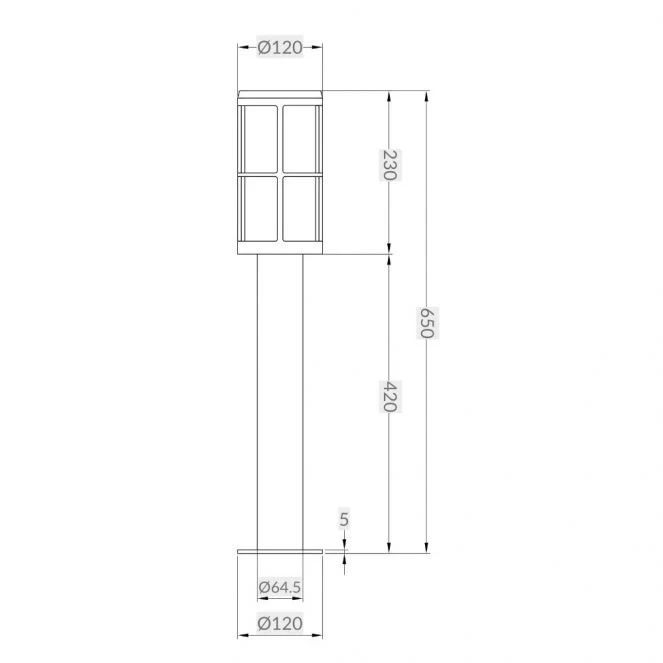 Harrington IP54 Anthracite Post Light Smoked Disffuser - Small and Large - Image 3