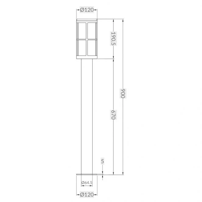 Harrington IP54 Anthracite Post Light Smoked Disffuser - Small and Large - Image 4