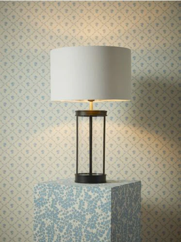 Harrington Small Table Lamp Antique Brass and Glass With Shade - Image 10