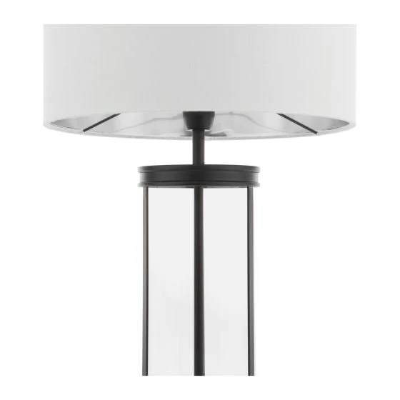 Harrington Small Table Lamp Antique Brass and Glass With Shade - Image 11