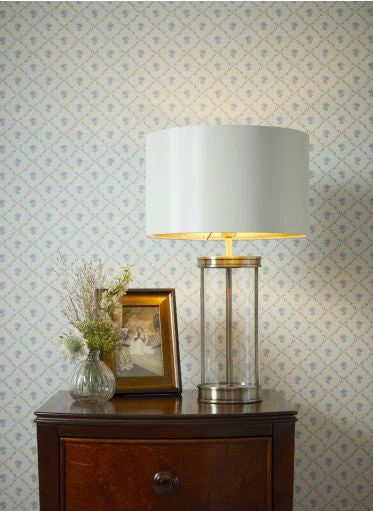 Harrington Small Table Lamp Antique Brass and Glass With Shade - Image 12