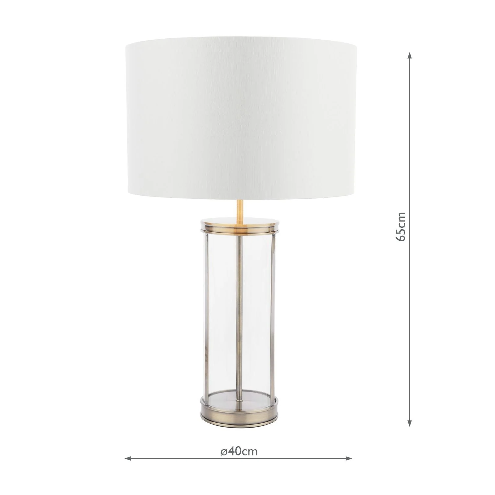 Harrington Small Table Lamp Antique Brass and Glass With Shade - Image 18