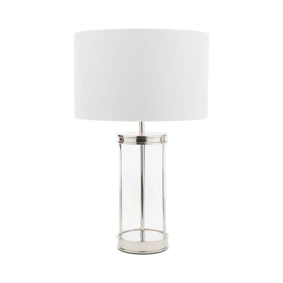Harrington Small Table Lamp Antique Brass and Glass With Shade - Image 2