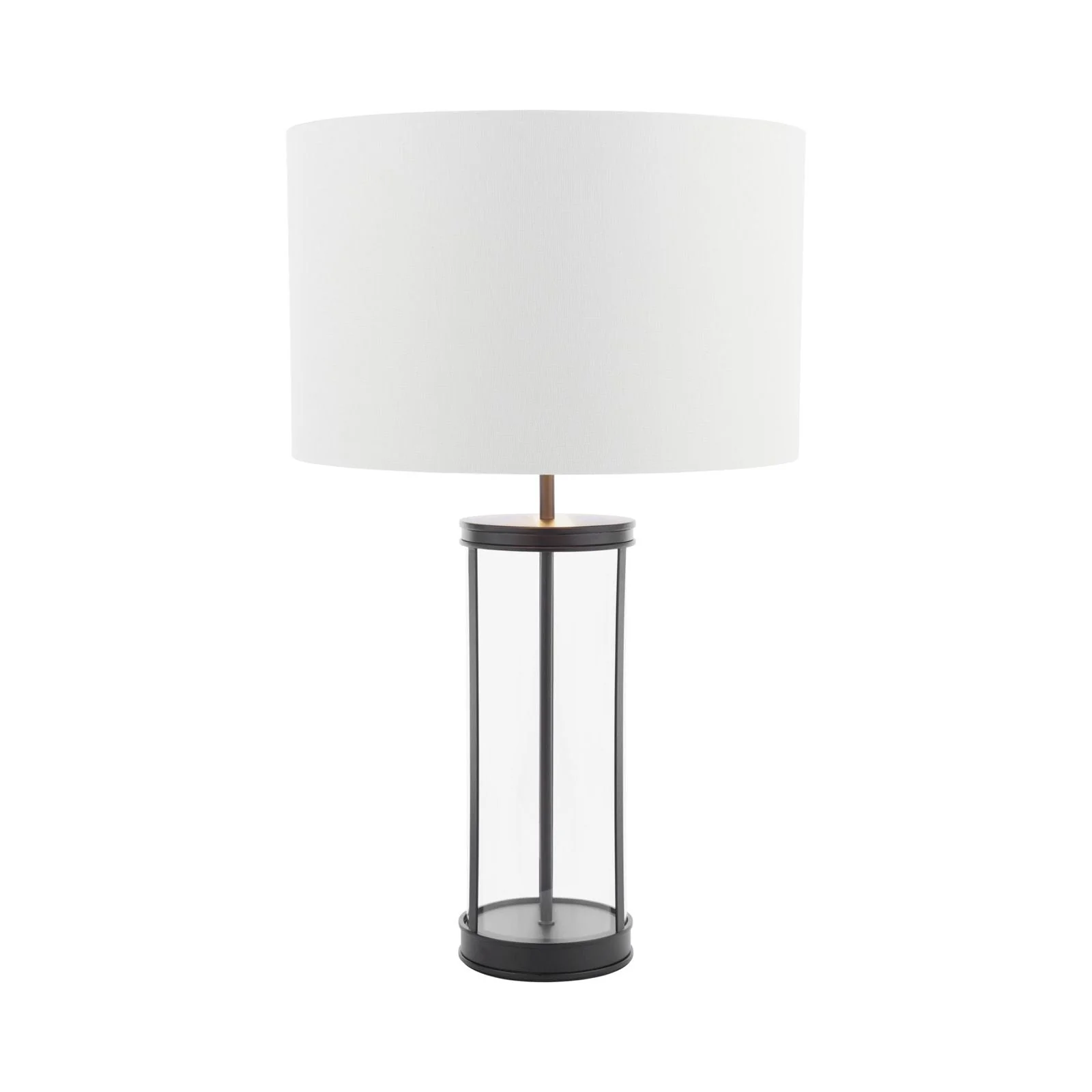 Harrington Small Table Lamp Antique Brass and Glass With Shade - Image 5