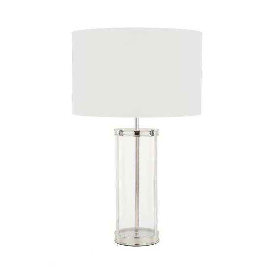Harrington Small Table Lamp Antique Brass and Glass With Shade - Image 6