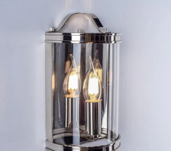 Harrington Wall Light Matt Black/ Antique Brass/ Polished Nickel and Glass - Image 12