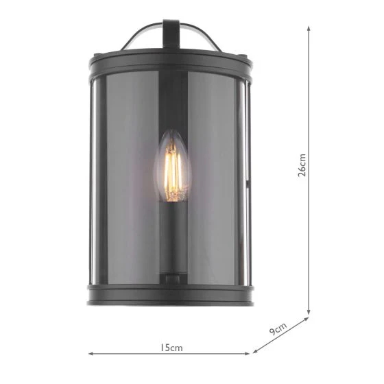 Harrington Wall Light Matt Black/ Antique Brass/ Polished Nickel and Glass - Image 2