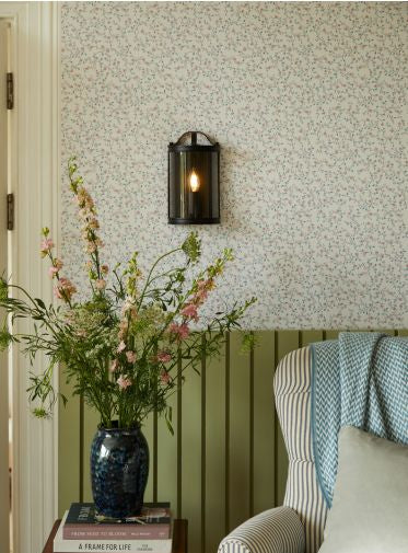 Harrington Wall Light Matt Black/ Antique Brass/ Polished Nickel and Glass - Image 4