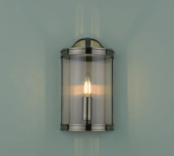 Harrington Wall Light Matt Black/ Antique Brass/ Polished Nickel and Glass - Image 7