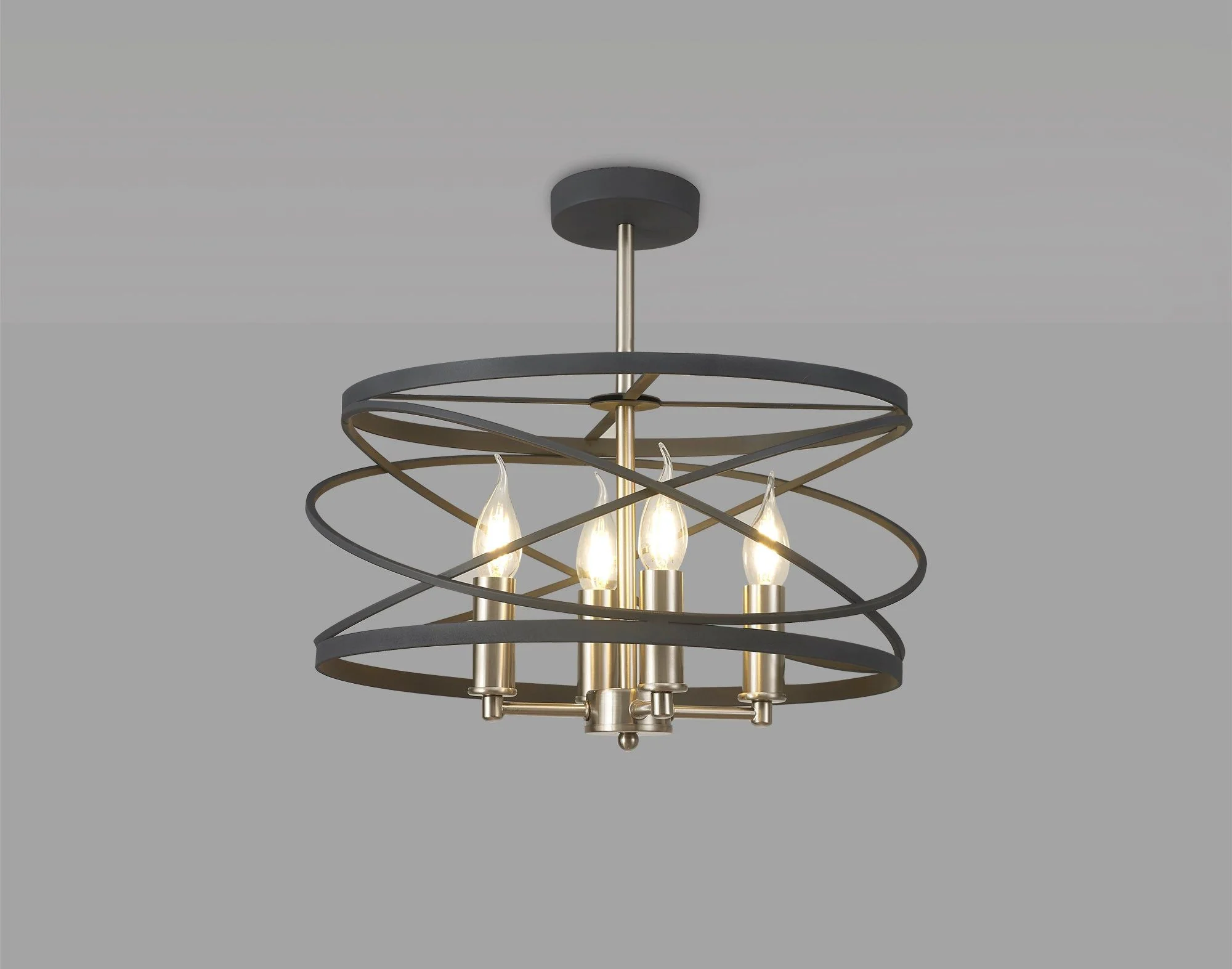 Harrison 4Lt Pendant - Graphite & Satin Nickel / Black & Satin Gold - Image 4