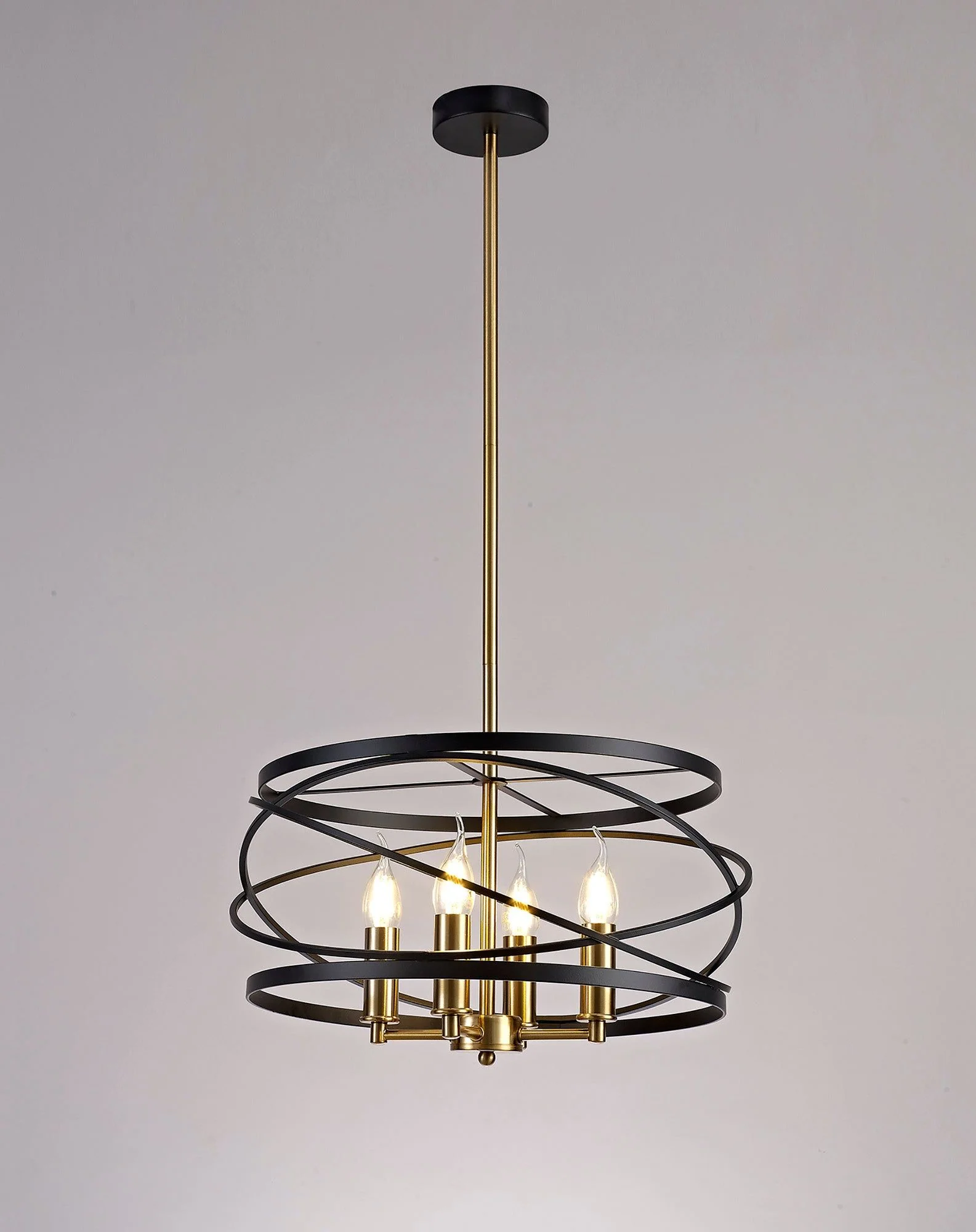 Harrison 4Lt Pendant - Graphite & Satin Nickel / Black & Satin Gold - Image 5