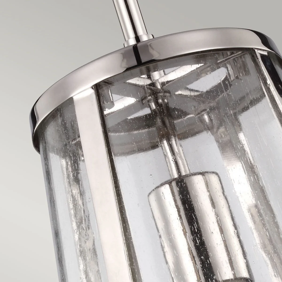 Harrow 1Lt Small/Medium Pendant Ceiling Light - Polished Nickel Finish - Image 2
