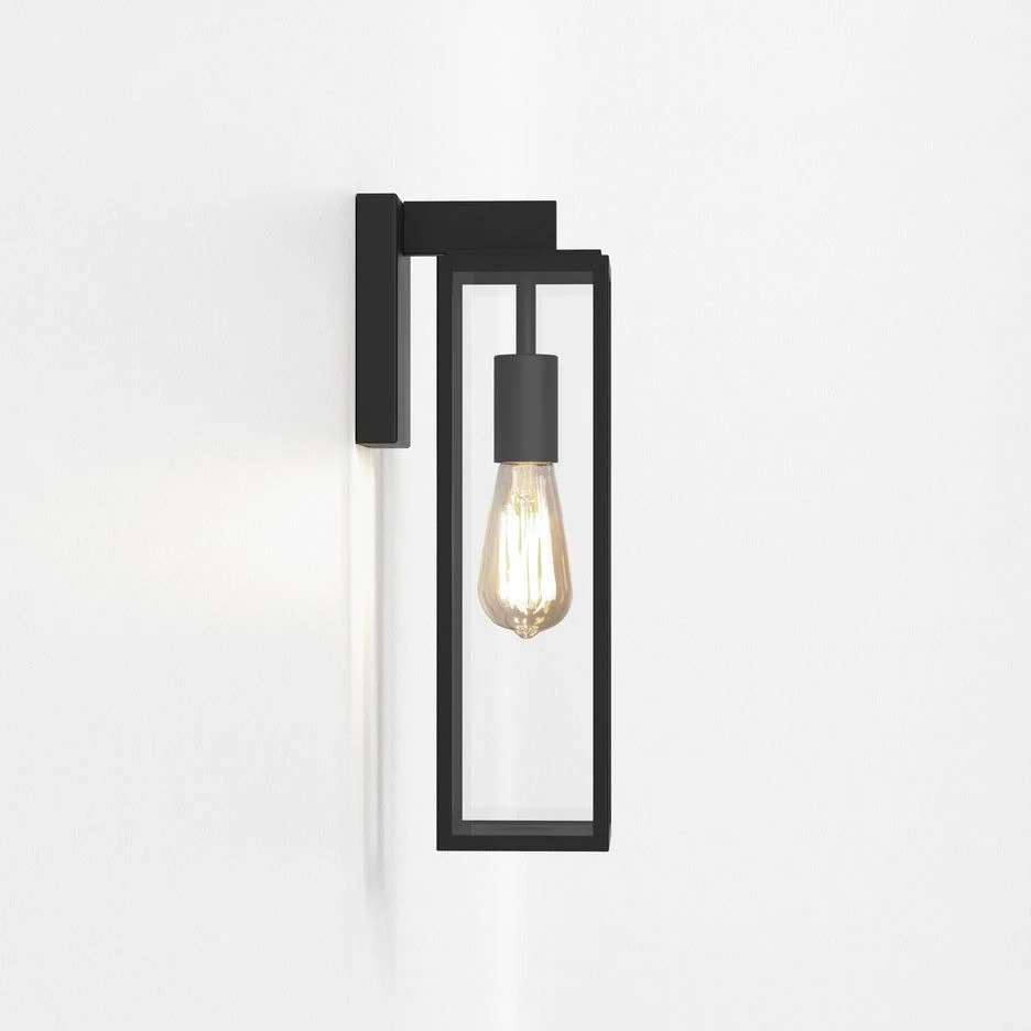 Harvard Lantern Outdoor Wall Light Fixture - Textured Black Finish IP44 - Image 3