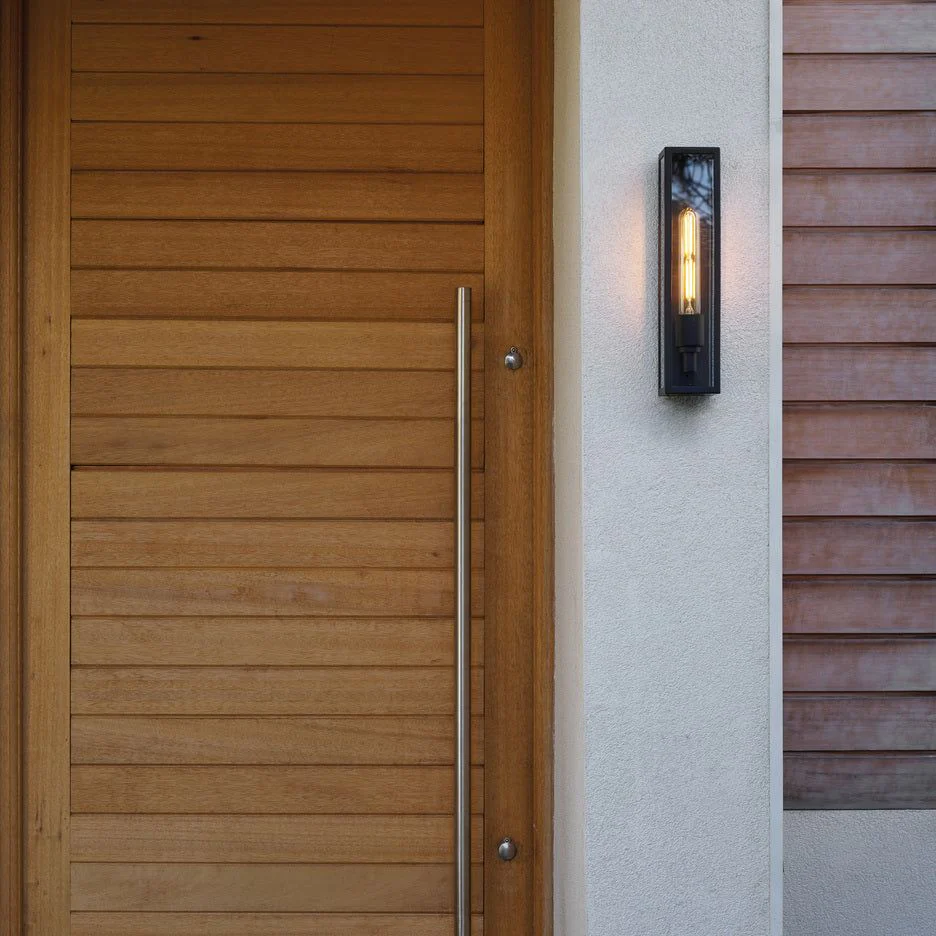 Harvard Wall IP44 - Natural Brass/Textured Black - Image 5