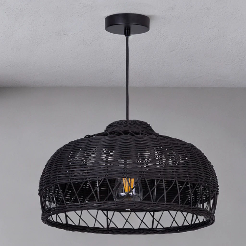 Harvest Rattan Pendant- Black/ Beige Rattan Finishes - Image 4