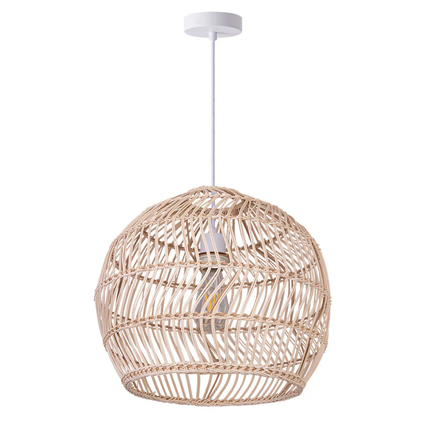 Harvest Rattan Round Pendant Lights- Black/ Natural Rattan Finishes - Image 5