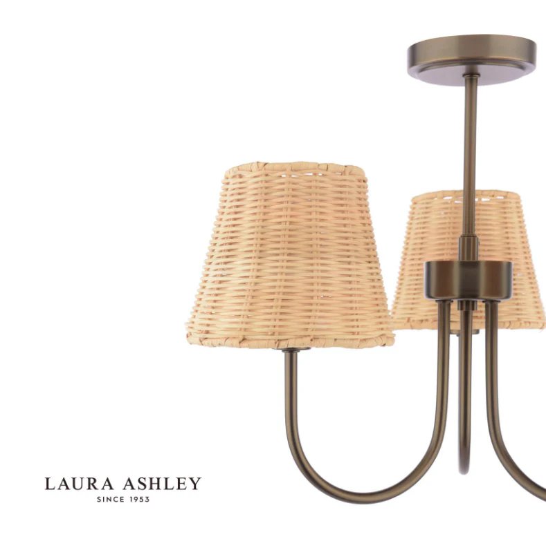 Hasfield 3/5 Light Semi-Flush Satin Bronze With Shade - Image 2