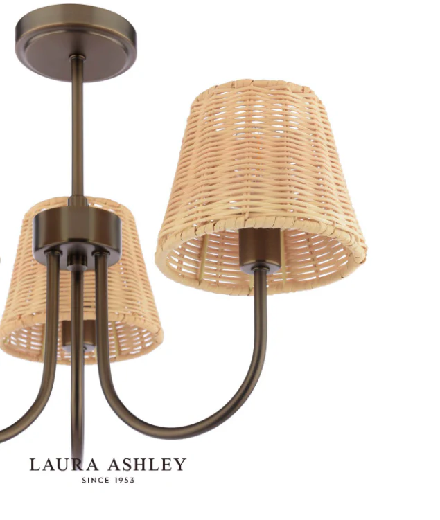 Hasfield 3/5 Light Semi-Flush Satin Bronze With Shade - Image 3