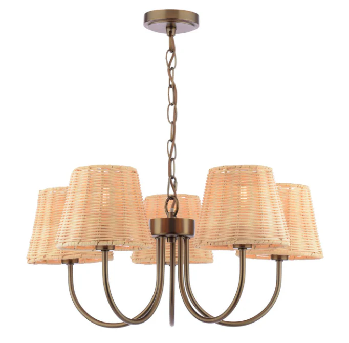 Hasfield 3/5 Light Semi-Flush Satin Bronze With Shade - Image 6