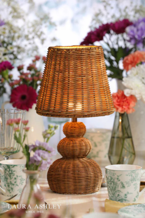 Hasfield Rechargeable Table Lamp Natural Rattan With Shade LED - Image 5
