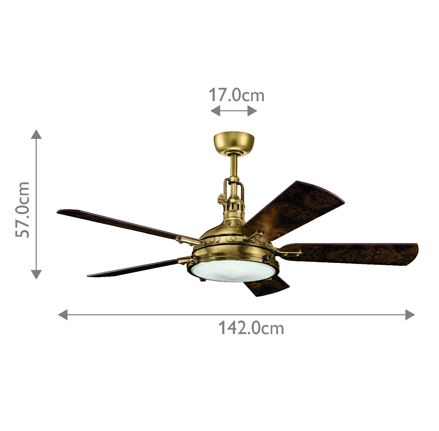 Hatteras Bay IP20 - 56in / 142cm Fan - Burnished Antique Brass - Image 5