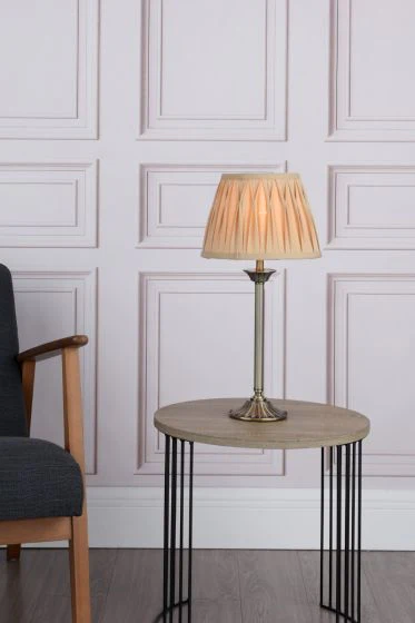 Hatton Table Lamp Antique Brass With Shade - Image 5