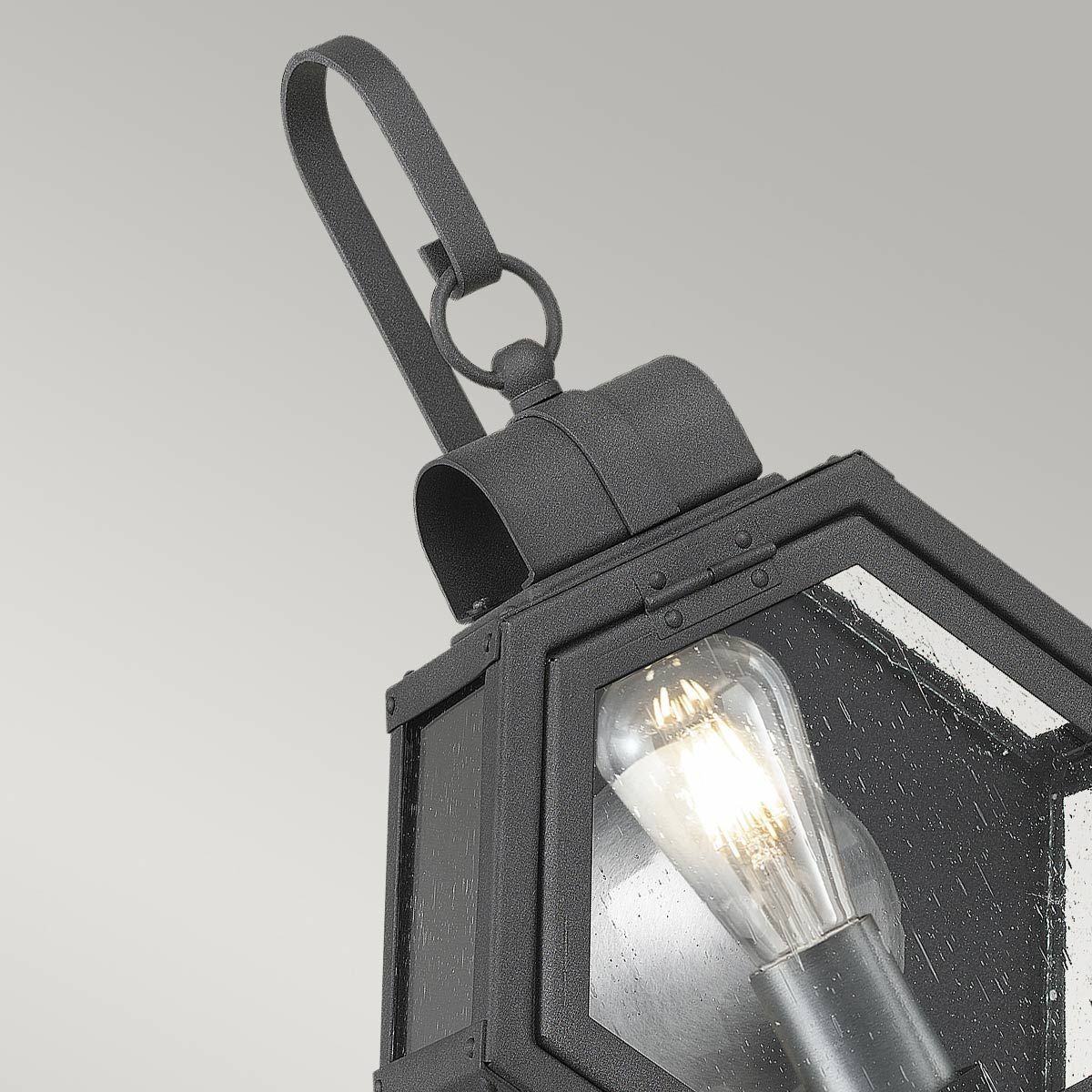Heath 1 Light Small/Medium Outdoor Wall Lantern - Burnished Bronze/Black E27 IP44 - Image 10