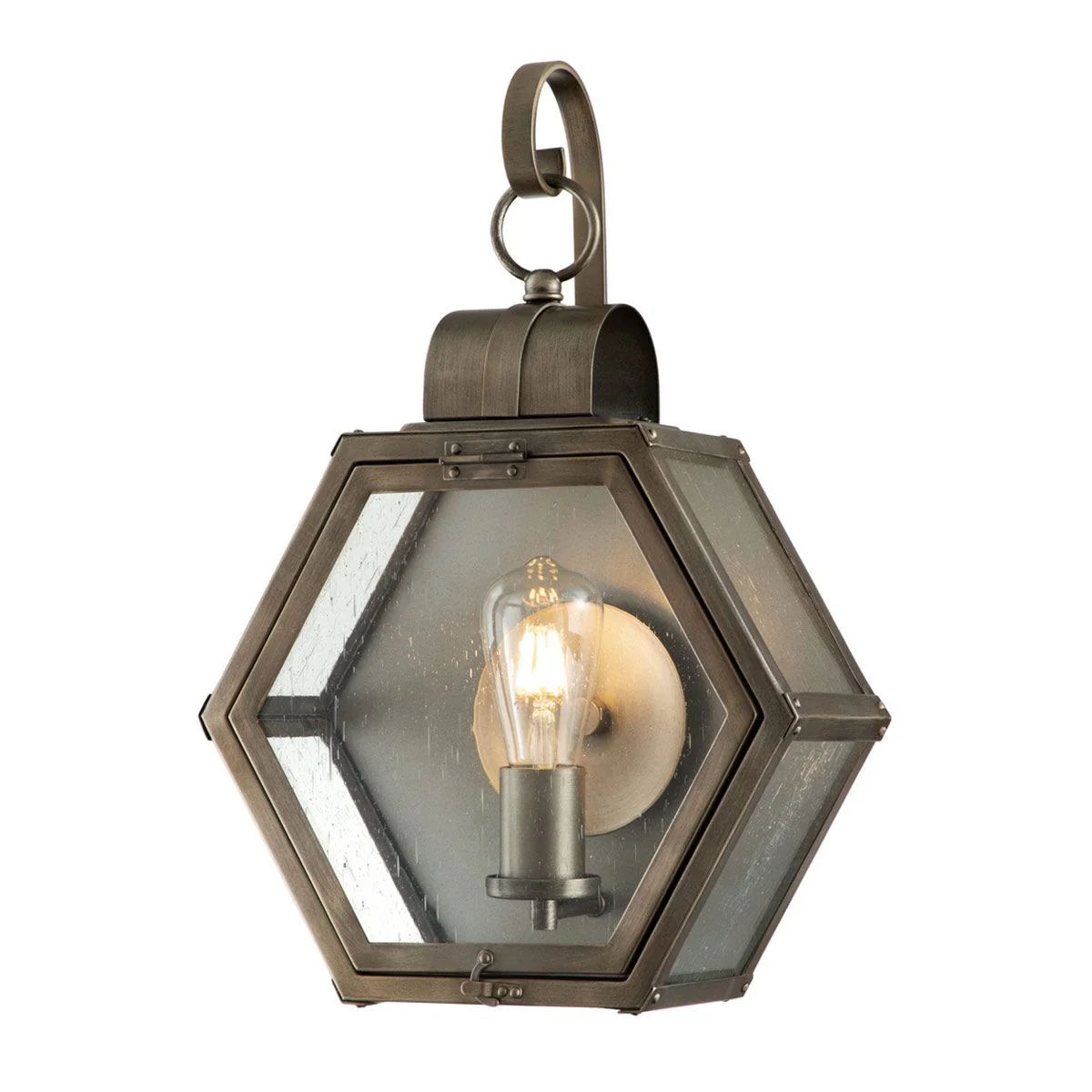 Heath 1 Light Small/Medium Outdoor Wall Lantern - Burnished Bronze/Black E27 IP44 - Image 3