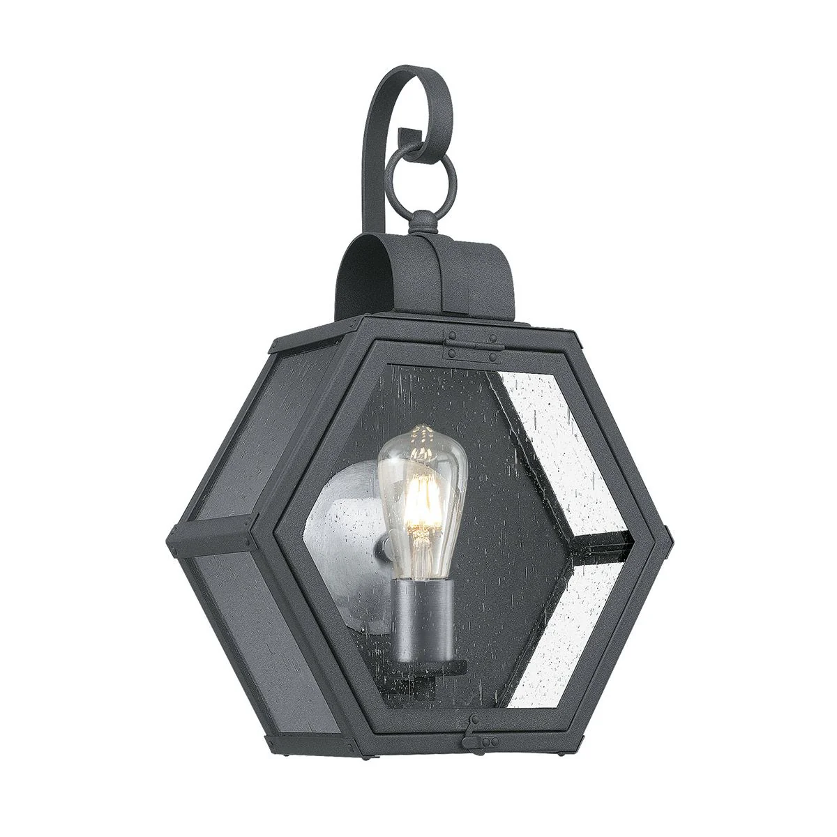 Heath 1 Light Small/Medium Outdoor Wall Lantern - Burnished Bronze/Black E27 IP44 - Image 4