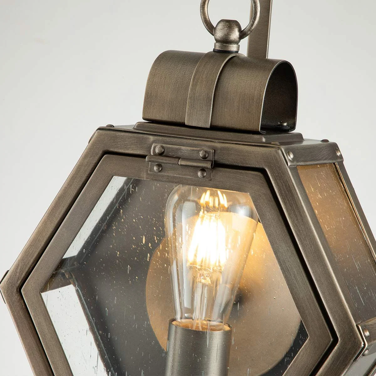 Heath 1 Light Small/Medium Outdoor Wall Lantern - Burnished Bronze/Black E27 IP44 - Image 6