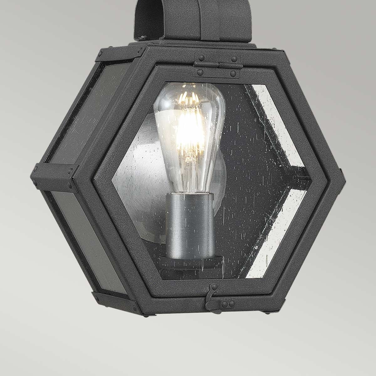 Heath 1 Light Small/Medium Outdoor Wall Lantern - Burnished Bronze/Black E27 IP44 - Image 9