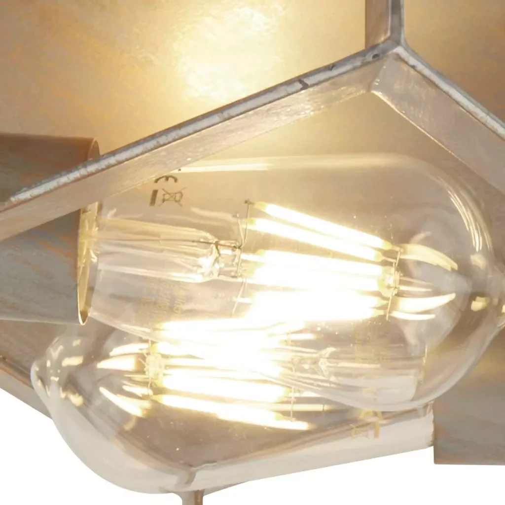 Heaton 2Lt Flush - Brushed Gold/Silver Metal - Image 4
