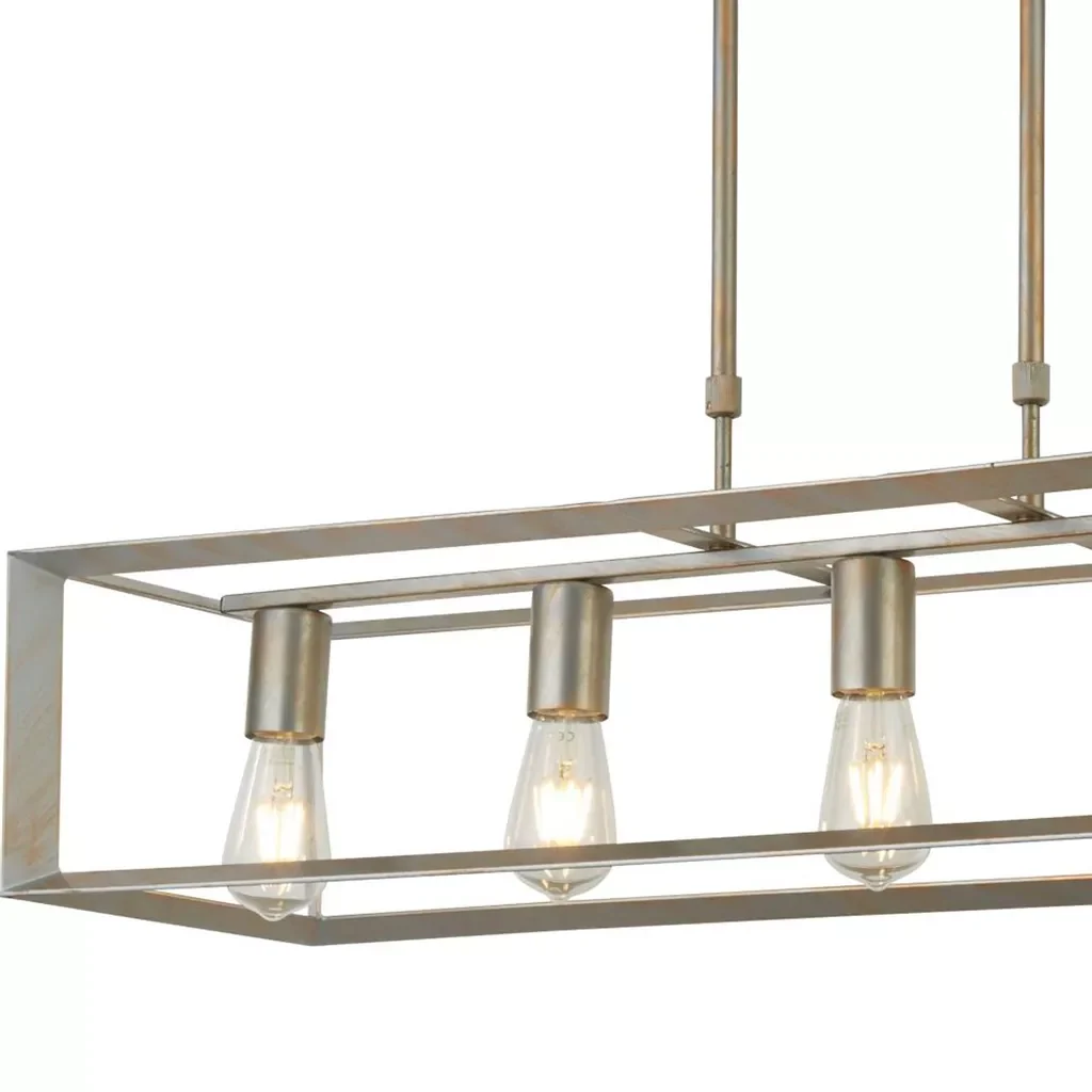 Heaton 5Lt Pendant - Brushed Gold/Silver Metal - Image 4