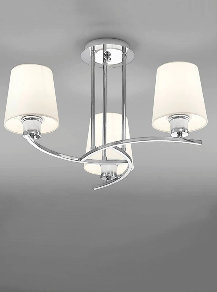 Hector 3/5Lt Indoor Semi Flush Ceiling Light - Chrome Finish - Image 2
