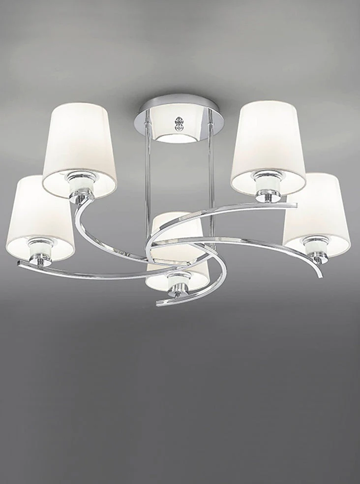 Hector 3/5Lt Indoor Semi Flush Ceiling Light - Chrome Finish - Image 4