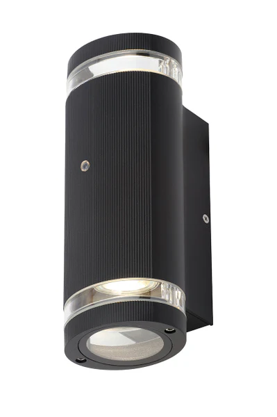 Helix 1Lt / 2Lt Light Up & Down Ribbed w/Photocell GU10 Black - Image 4