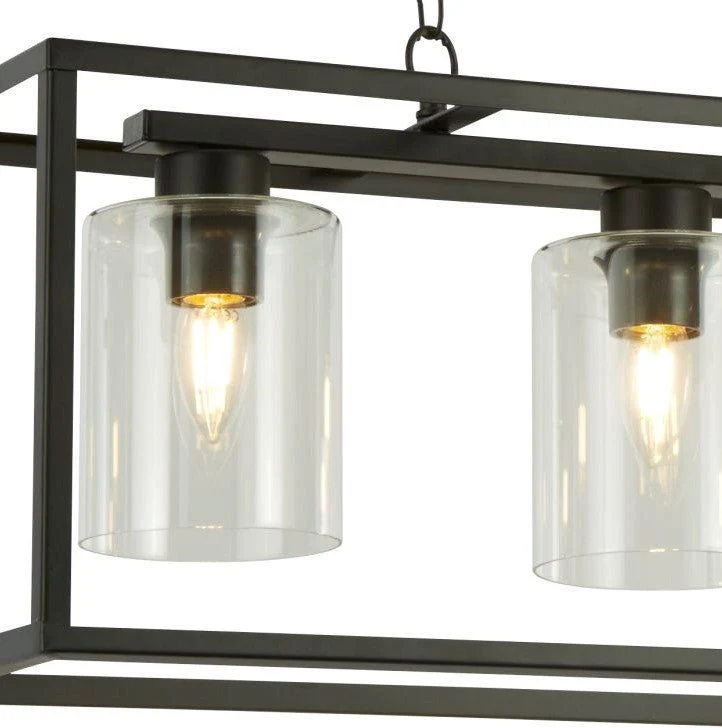 Helix 3/5Lt Kitchen Light - Black Metal & Clear Glass/Satin Silver & Clear Glass - Image 2