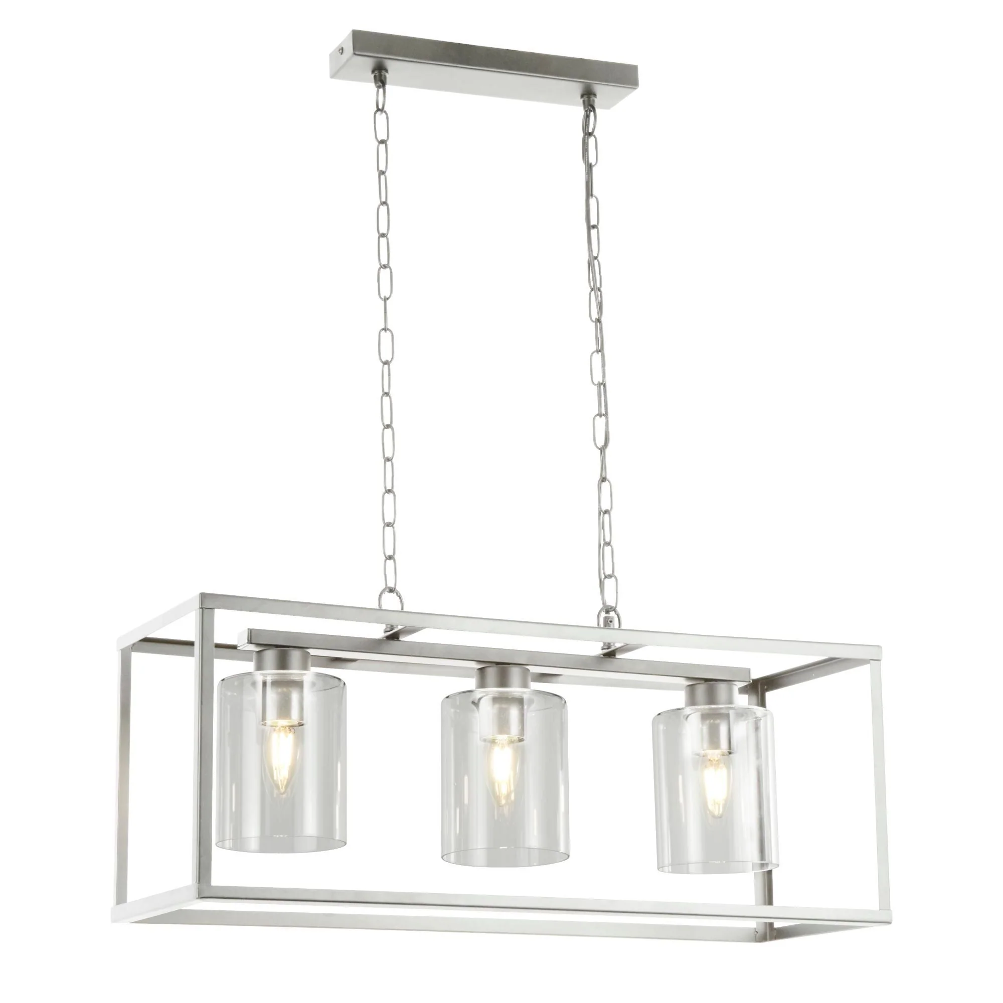 Helix 3/5Lt Kitchen Light - Black Metal & Clear Glass/Satin Silver & Clear Glass - Image 4