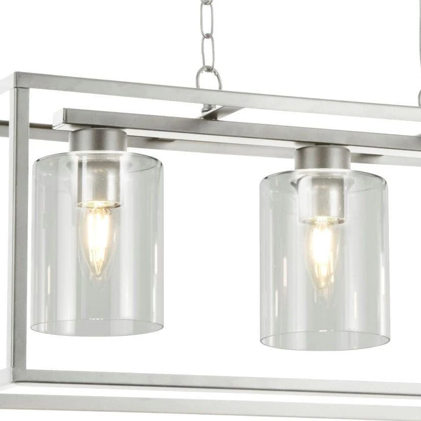 Helix 3/5Lt Kitchen Light - Black Metal & Clear Glass/Satin Silver & Clear Glass - Image 5