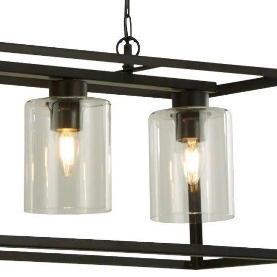 Helix 3/5Lt Kitchen Light - Black Metal & Clear Glass/Satin Silver & Clear Glass - Image 6